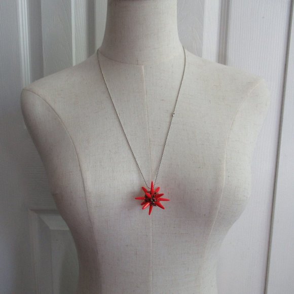 Handwoven Red Spiked Beaded Bead Pendant - Picture 5 of 8